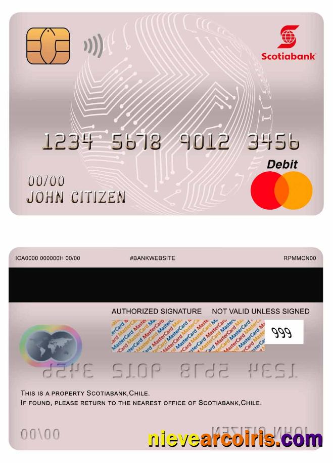 Chile Scotiabank master debit card